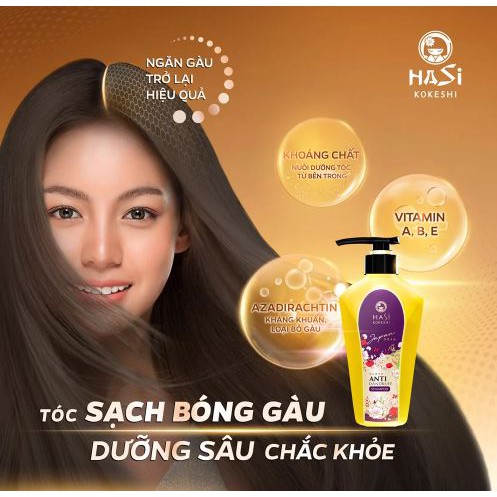 [450g] Dầu Gội Ngăn Ngừa Gàu Và Dưỡng Tóc Mềm Mượt Hasi