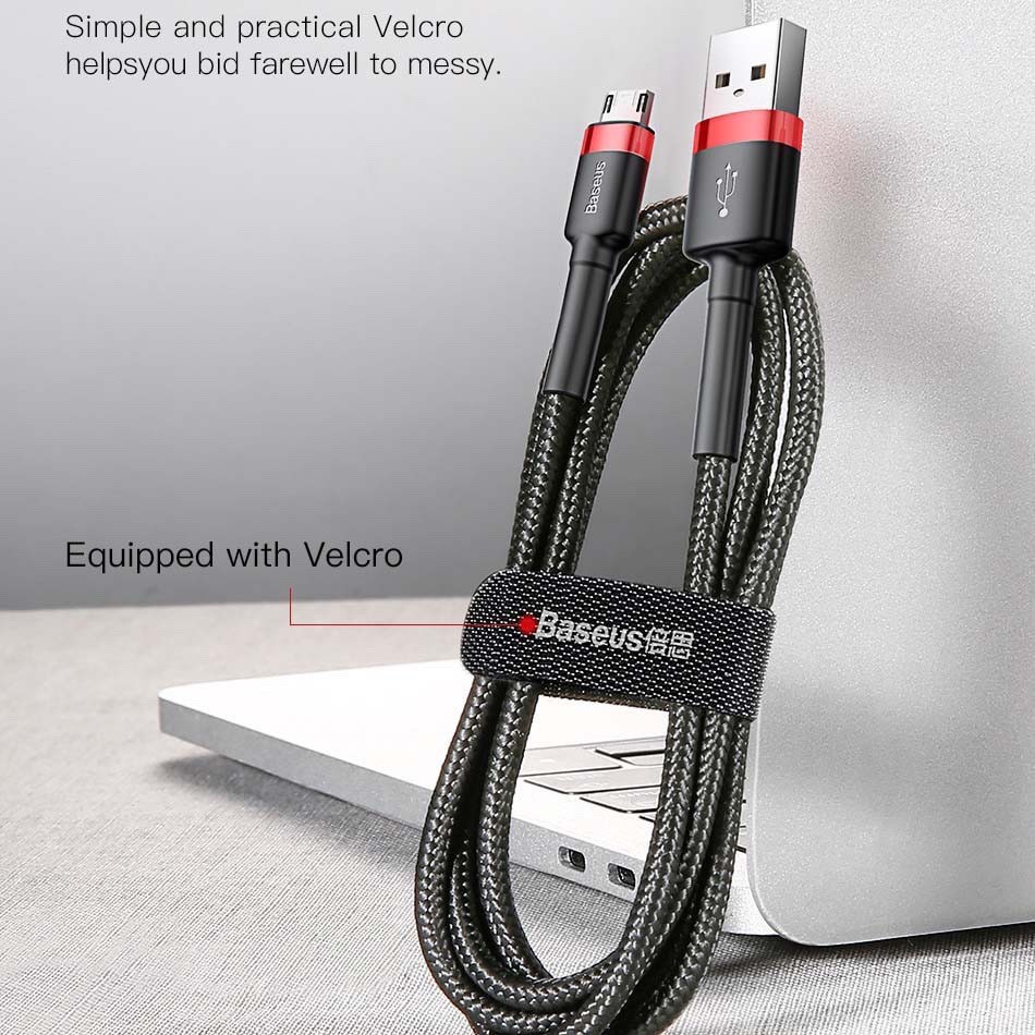 Dây sạc SamSung - Cáp sạc Micro USB Baseus - Hỗ trợ sạc nhanh - Dây dù siêu bền - Chống gẫy đầu cáp - Chính Hãng