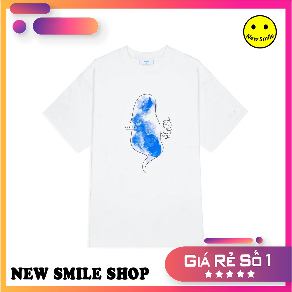 VZ89 /Áo thun LEVENTS Chubby Ghost/ White form dáng rộng tay lỡ - fullbox - full tag unisex local brand!