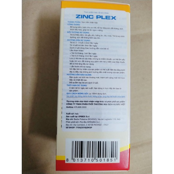 Zinc plex bổ sung kẽm cho bé