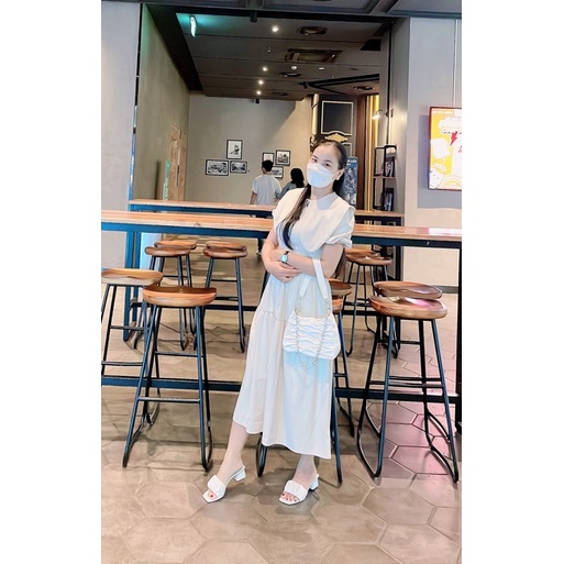 Túi đeo vai kẹp nách nữ xách tay da mềm xếp ly phối xích thời trang đi chơi giá rẻ DIOMI