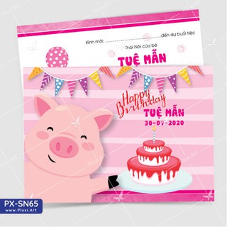 [Combo] Thiệp thôi nôi –  Sinh nhật bé tuổi Heo Pluxi (PX_SN65)