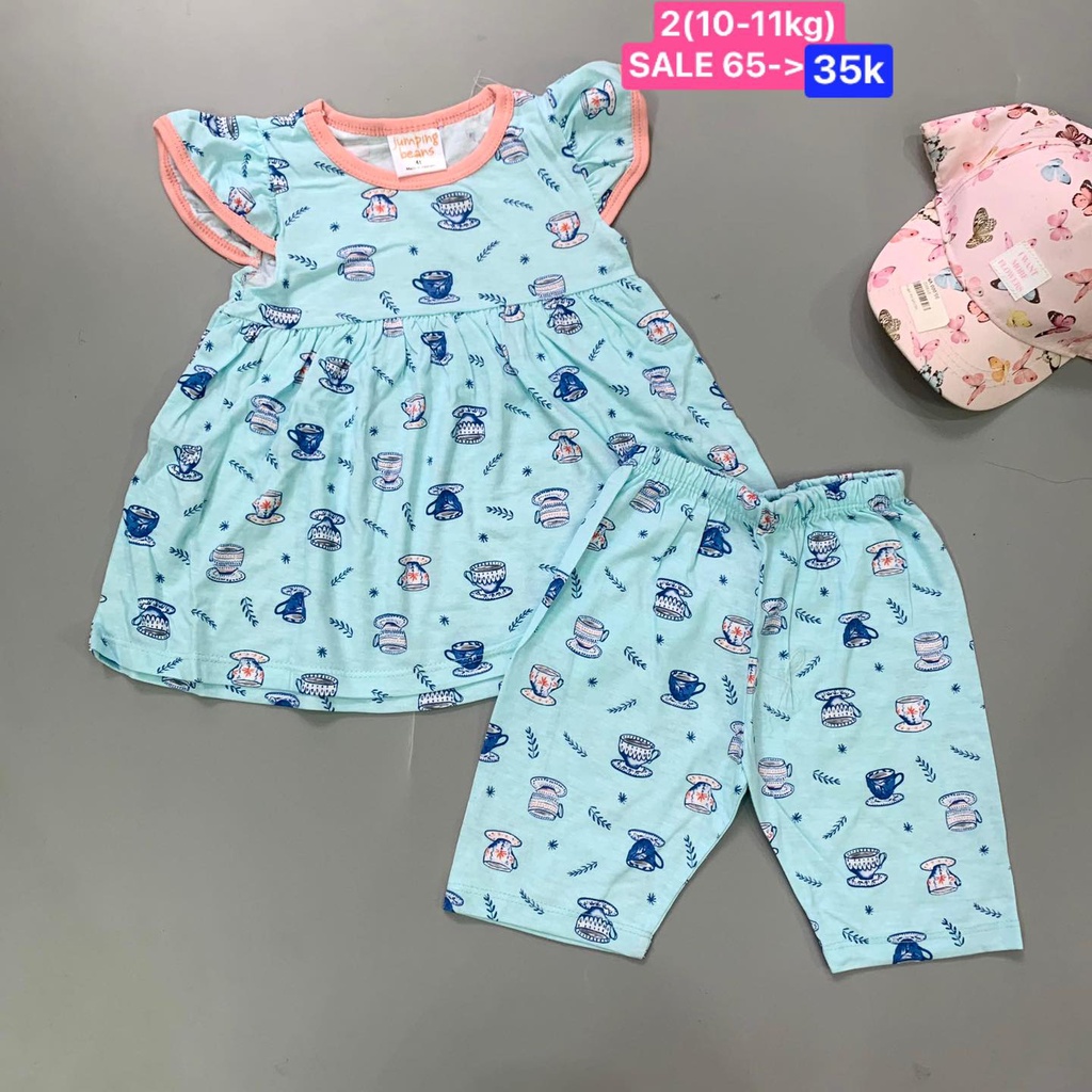 (Sale 50%)Bộ bé gái mặc nhà, đi học mẫu giáo lẻ size chất cotton bozip rất xinh giá tốt