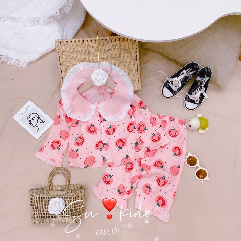 Bộ pijama đũi dài tay cho bé gái - BPDBG