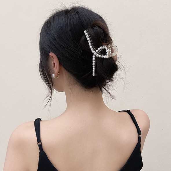 Ngoạm tóc đính hạt ngọc trai nhân tạo toàn kẹp NG105