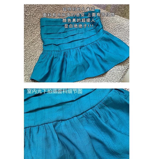 COZOK Áo Hai Dây Xếp Ly Màu Sắc Trơn Phong Cách Hàn Quốc Quyến Rũ