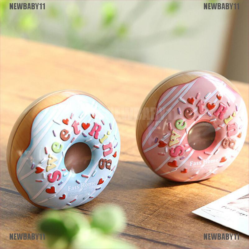 [NEWBABY11] Hộp Thiếc Trưng Bày Trang Sức Hình Bánh Donut