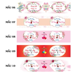 Combo 30 Tem dán chai nước suối Cưới