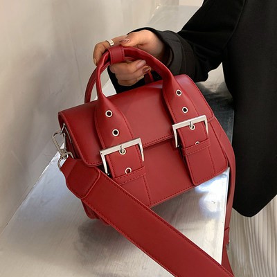 Túi nhỏ cổ điển túi nữ thu đông 2020 mẫu mới thủy triều thời trang Hoang Dã Túi đeo chéo kết cấu Màu Đỏ ròng túi vuông n