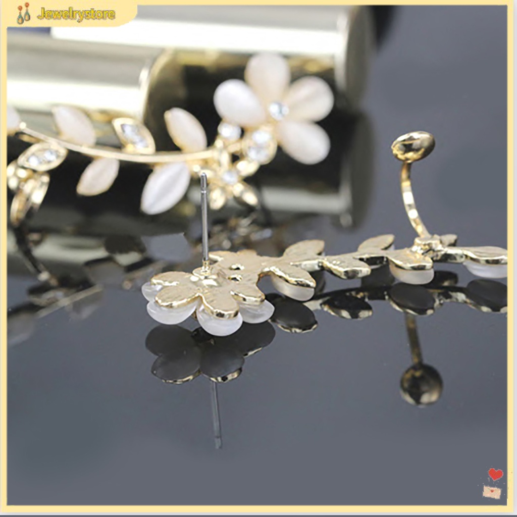 Khuyên kẹp vành tai hình hoa đính đá xinh xắn cho nữ