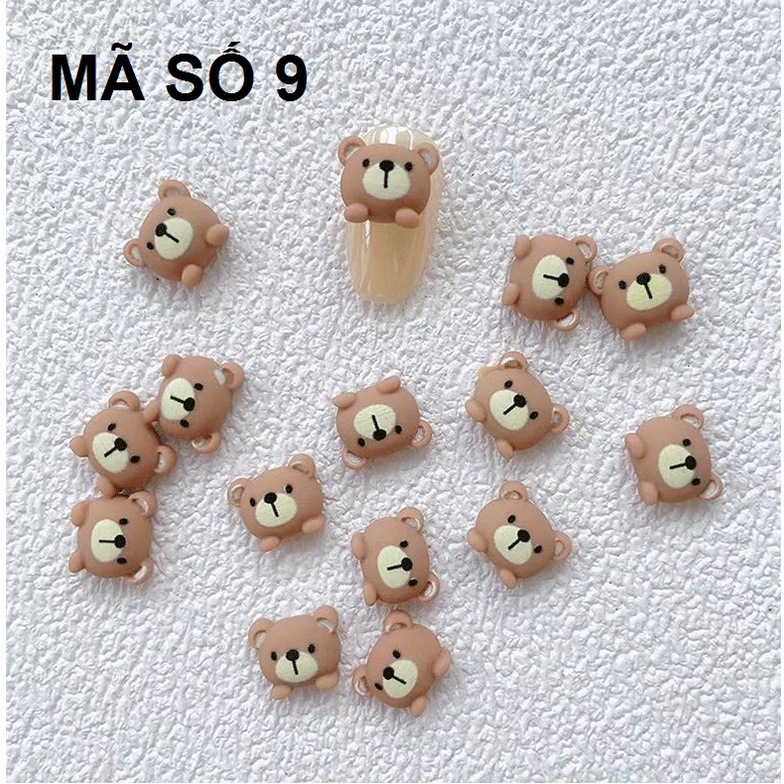 Set 10 viên Chamr hoạt hình mã số 09 hình gấu nhám