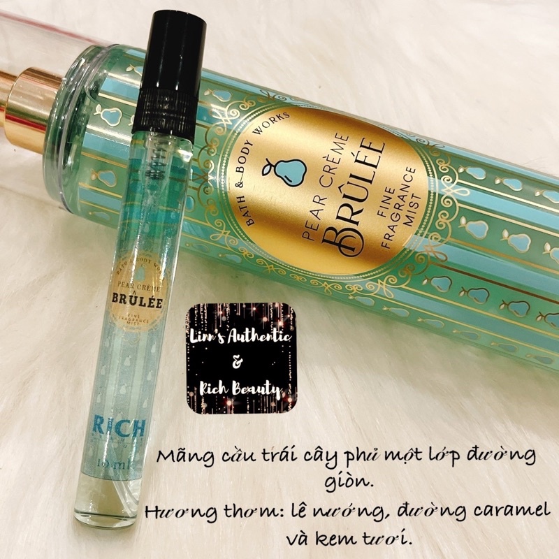 PEAR CRÈME BRULEE - Body mist Xịt Thơm Bath &amp; Body Works