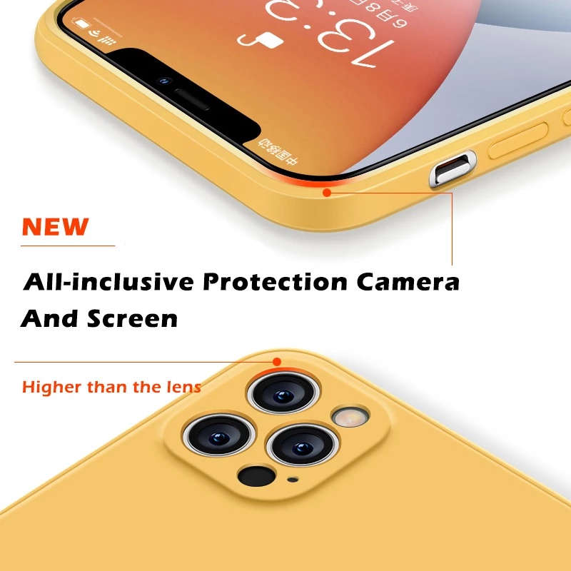 Ốp Điện Thoại Dẻo Vuông Có Dây Đeo Cho IPhone 13 Pro 12 mini 11 Pro Max X XS XR 7 8 Plus SE 2020