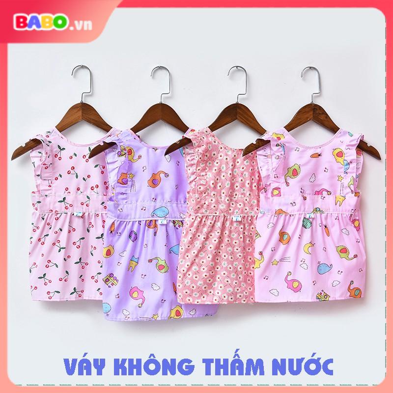 Váy Áo Ăn Dặm Trẻ Em Không Thấm Nước Cotton Thoáng Khí Hình Hoa Kiểu Dáng Tạp Dề, Chống Ướt Áo Cho Bé Gái