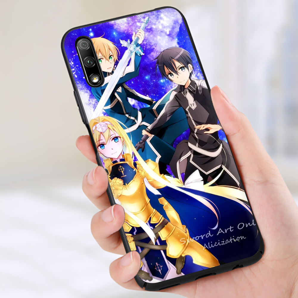 Ốp Điện Thoại Tpu Mềm Chống Rơi Họa Tiết Sword Art Online Cho Honor 7x 8x 8a 9 Lite 10 Lite