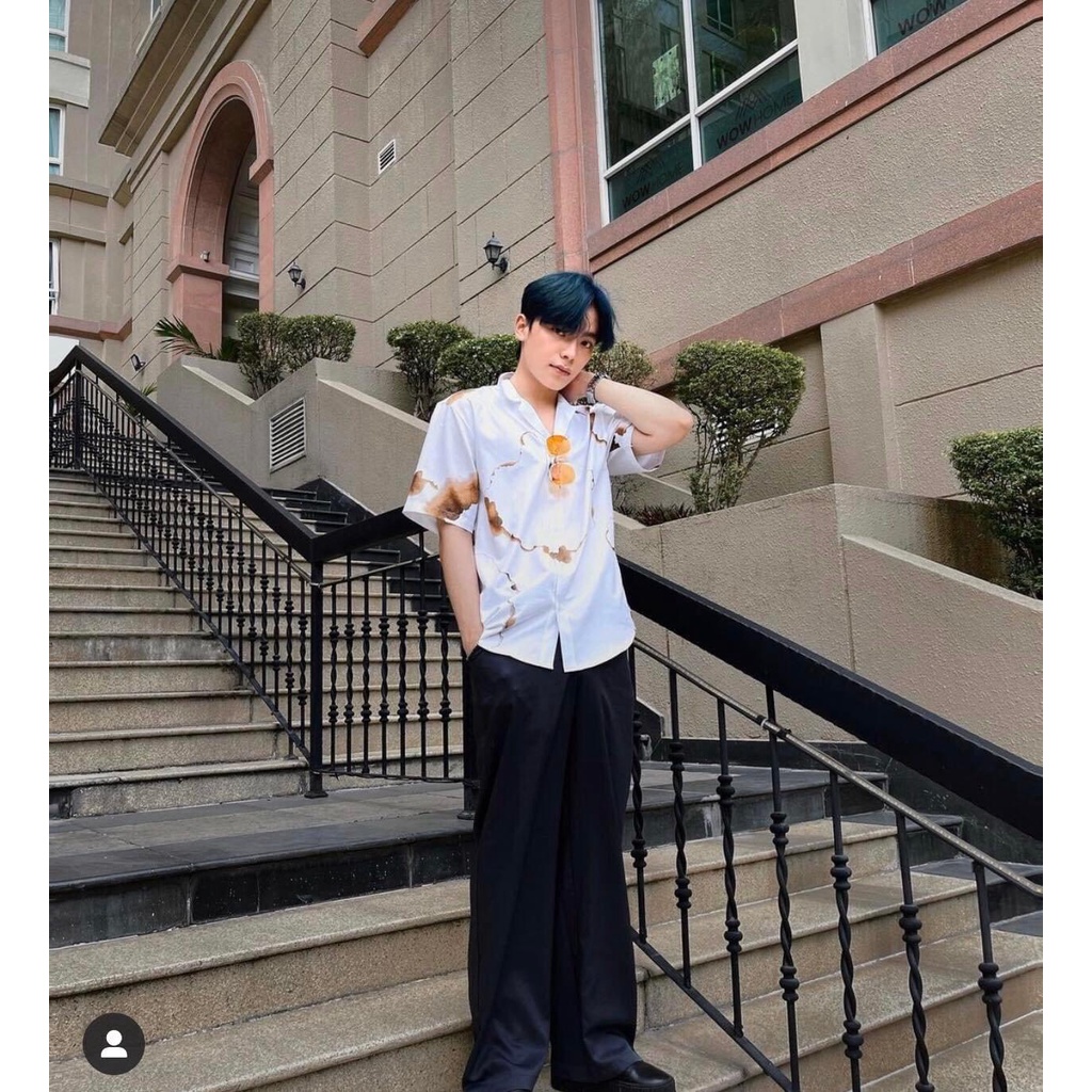 Áo Sơ Mi Ngắn Tay Nam/Nữ HỌA TIẾT FLAMEE | Sơ mi lụa CNK| Form Unisex 40-100kg