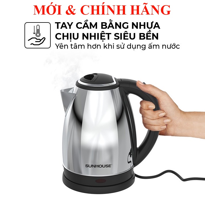 Ấm Siêu Tốc Inox Sunhouse Happy Time HTD1055 - An Toàn Sức Khỏe