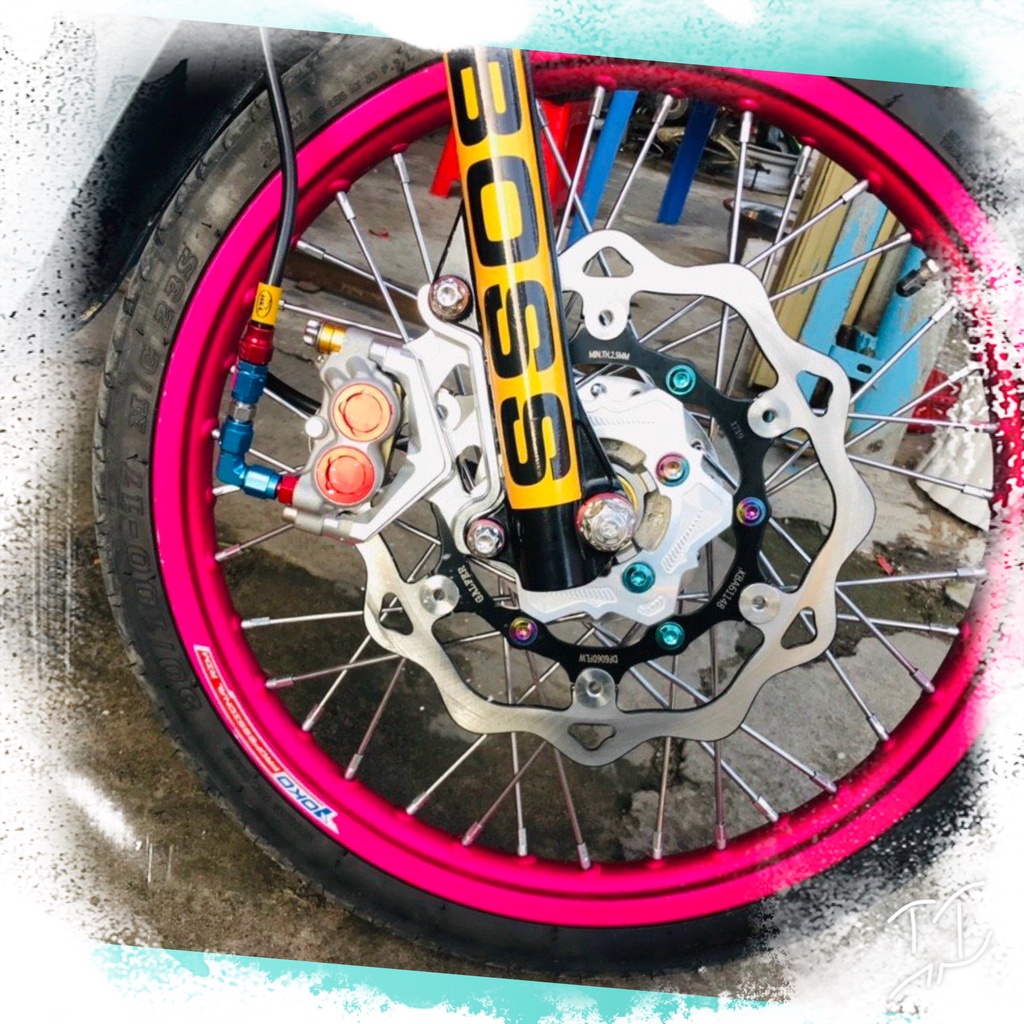 COMBO HEO DẦU 8.1 Racing 4piston, Kèm PÁT CNC gắn TRƯỚC WAVE110 S110 RSX FUTURE LED 220mm 260mm 265mm 267mm