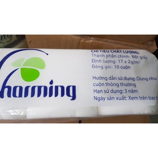 Lốc 10 Cuộn Giấy Vệ Sinh Có Lõi Charming