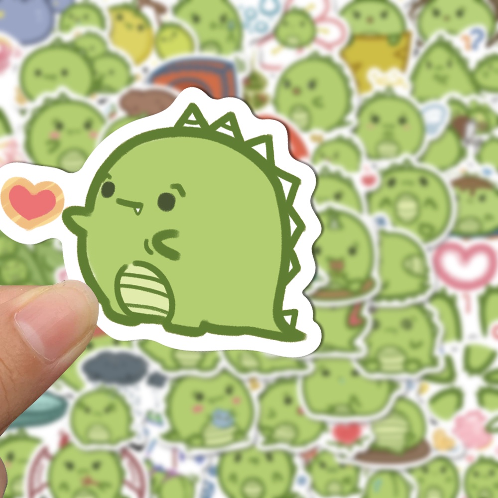 Bộ 50 Miếng Dán Trang Trí laptop Hình Khủng Long Dễ Thương Chống Thấm Nước