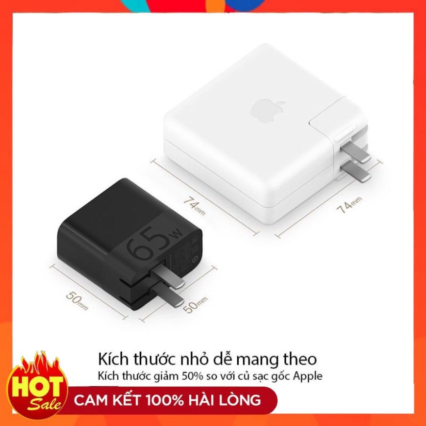 SHOP SIÊU RẺ Củ sạc nhanh PD 65W cổng USB-C, tương trợ sạc Macbook, iPad, iPhone, máy tính cá nhân xách tay