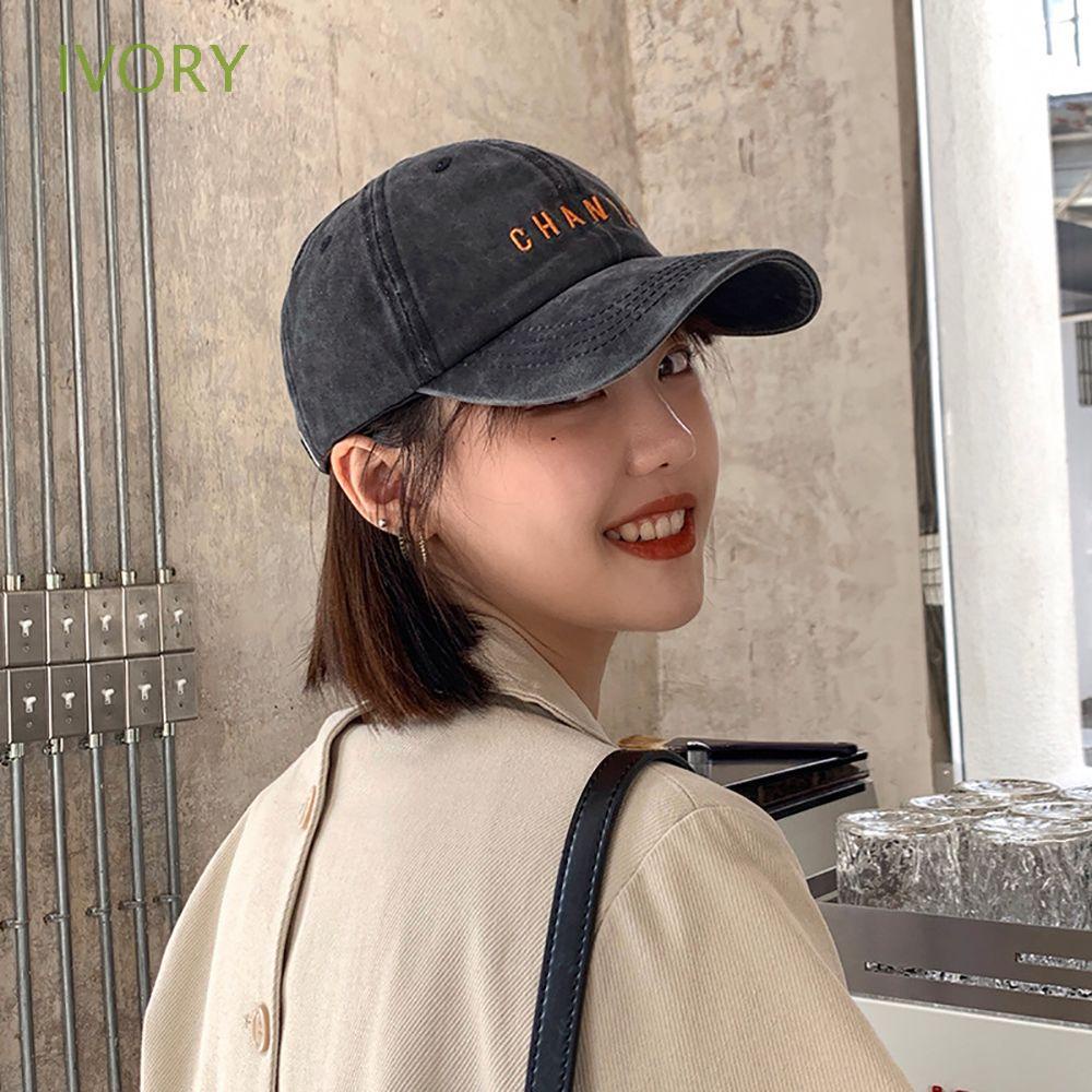 Mũ lưỡi trai thêu chữ phong cách vintage thời trang cho nam và nữ