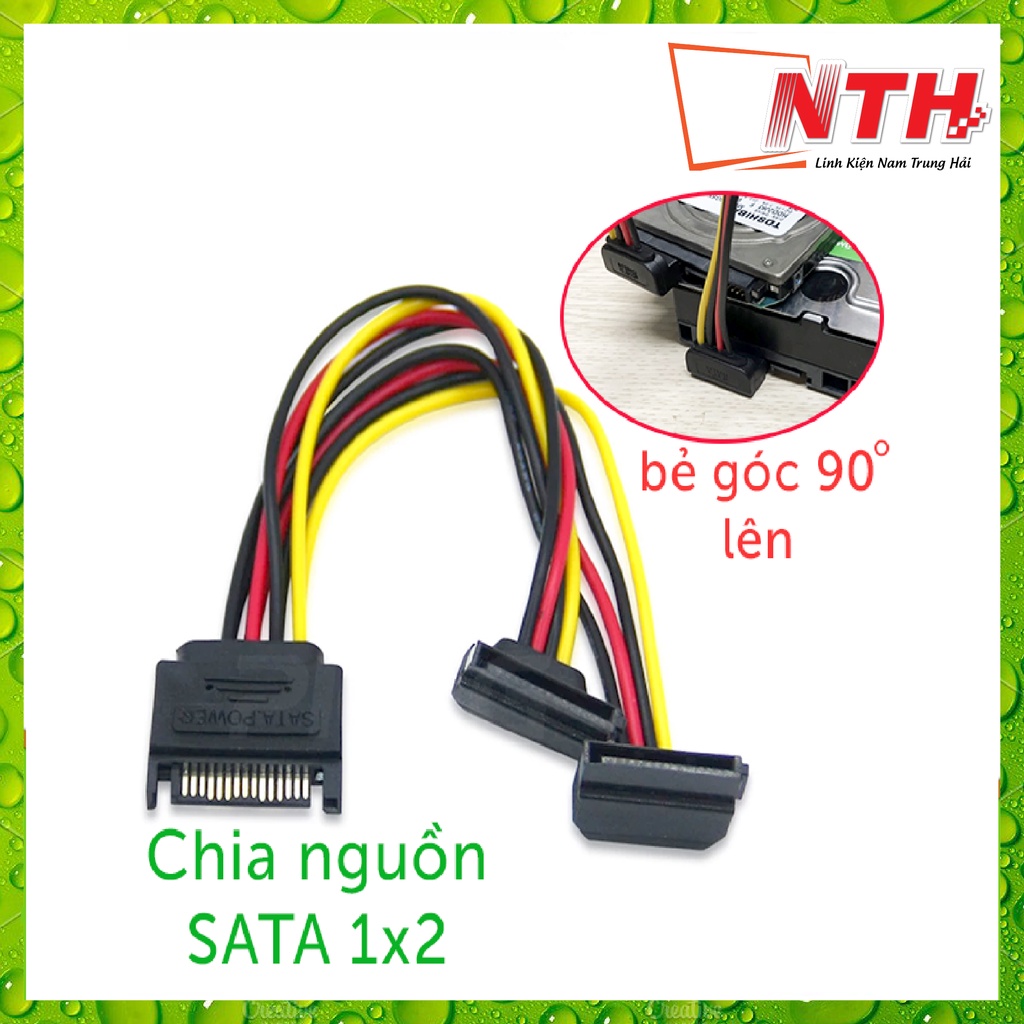 Cáp chia nguồn SATA 1 ra 2 góc 90 độ -C14