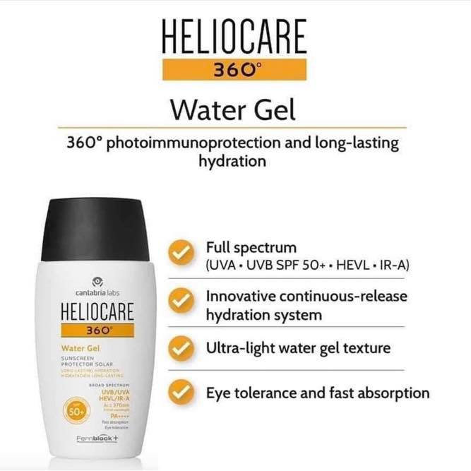 Kem chống nắng Heliocare Water Gel SPF50 – Kem chống nắng dạng gel, không dầu