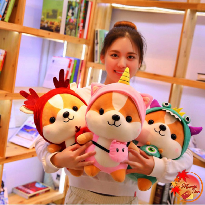 Gấu Bông Chó Shiba Cosplay Cute mềm mịn Size 25 cm