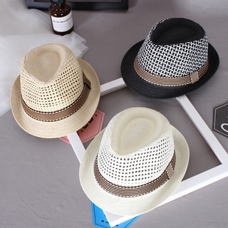 Men's Women's Gangster Manhattan Straw Fedora Hat Costume Trilby Cuban Cap Jazz Hats