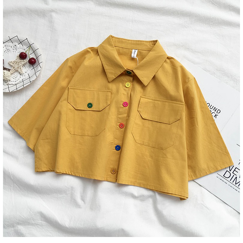 [SẴN] Áo kiểu croptop sơ mi Ulzzang Quảng Châu ASC95 | BigBuy360 - bigbuy360.vn