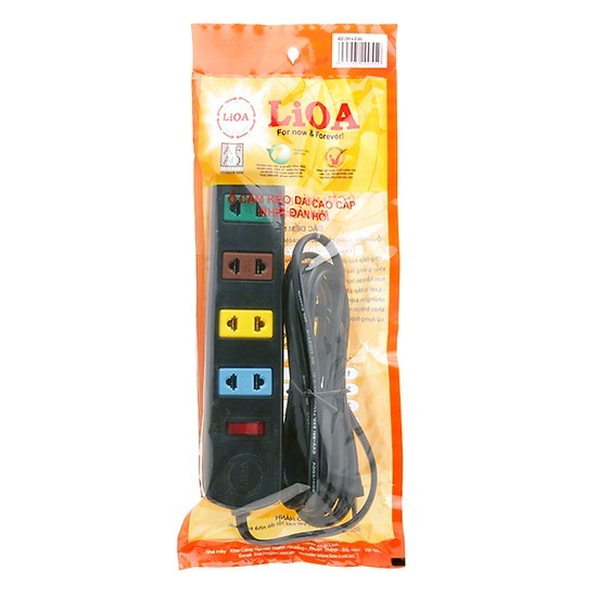 Ổ cắm điện LIOA, 4 ổ cắm, có công tắc, dây dài 3m, mã: 4TS