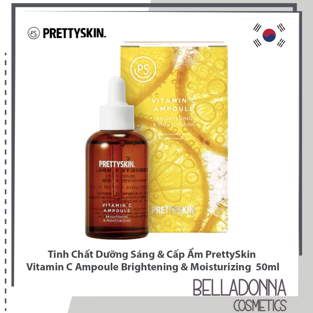 Tinh Chất Dưỡng Sáng &amp; Cấp Ẩm PrettySkin Vitamin C Ampoule Brightening &amp; Moisturizing 50ml