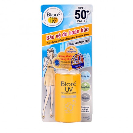 kem chống nắng Biore UV Perfect Protect Milk White SPF 50 PA+++ 25ML