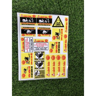 Nhãn Dán Cảnh Báo Dán Xe ( mẫu 1)