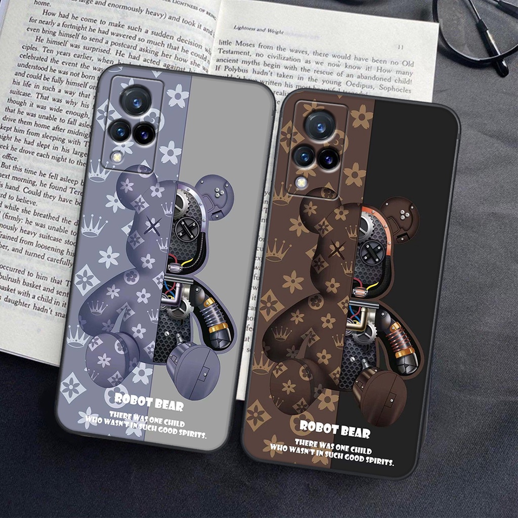 Ốp lưng Vivo V21 5G in hình Gấu nâu - hồng, Gấu Be@rick  cực CUTE, DỄ THƯƠNG