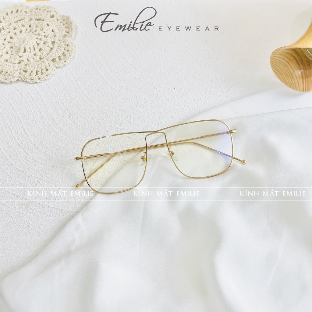 Gọng kính kim loại nam nữ dáng to sang chảnh Kính mắt Emilie phụ kiện thời trang 2001