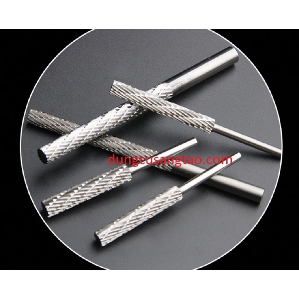 Mũi mài loại dài / Đầu làm gỗ lũa cán dài hình trụ/ hình nón, trục 5mm / trục 6mm