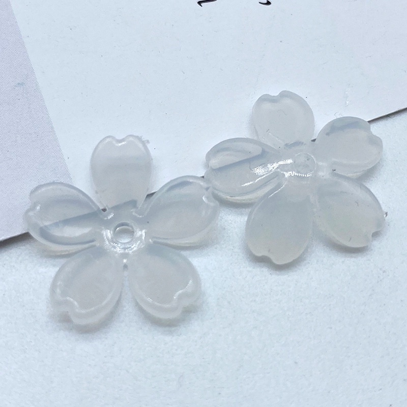 (50g khoảng 60 cái) Hoa nhựa ngọctrai 5 cánh, Nguyên liệu làm trang sức handmade