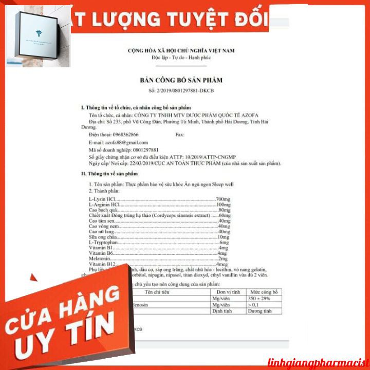 (CHÍNH HÃNG) THỰC PHẨM BỔ SUNG vitamin và khoáng chất viên ăn ngủ ngon SLEEP WELL  hộp 50 viên nang mềm