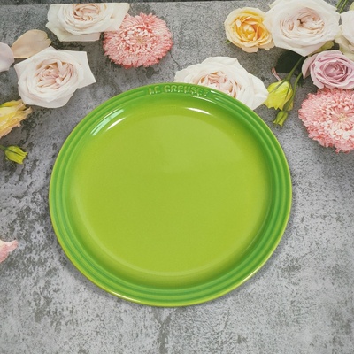 Đĩa gốm sứ tròn LCreuset  cao cấp size 23cm, dùng decor trang trí bàn ăn