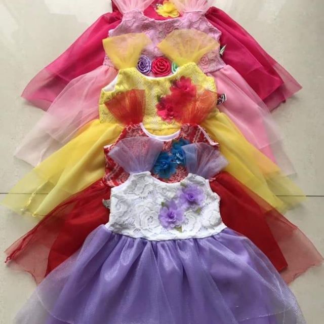 Dam cong chua sieu.. (kim chi..) chat ren min dep voan xinh cuc ki sang chanh cho cac be di choi mua