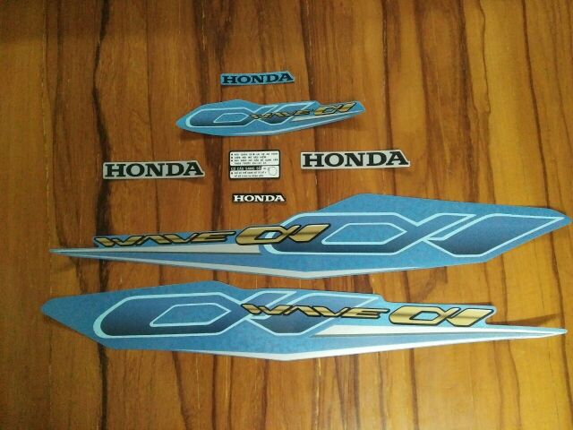 Bộ tem honda Wave 2019 màu xanh