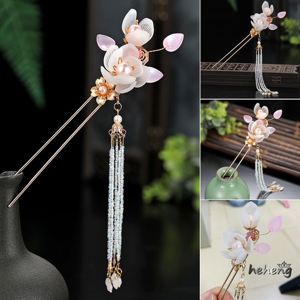 Trâm Cài Tóc Bằng Hợp Kim Hình Chữ U Phối Tua Rua Màu Sắc Phong Cách Trung Hoa Dễ Thương Dành Cho Sườn Xám / Hán Phục