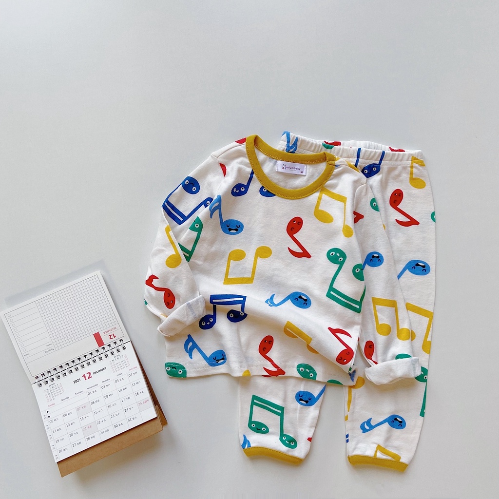 Bộ đồ dài tay quần dài thu đông cho bé trai/gái chất liệu 100% cotton thun lạnh, miniumbabyfashion SB1261