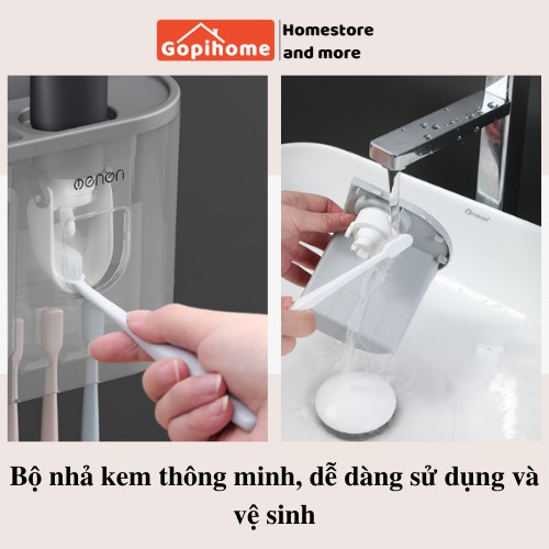 [CHÍNH HÃNG OENON] Bộ nhả kem đánh răng tích hợp nhiều chức năng, kệ để đồ phòng tắm thông minh dễ dàng lắp đặt OENON