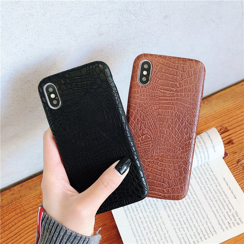 Ốp Điện Thoại Da PU Họa Tiết Da Cá Sấu Cho iPhone 11 12 X XS Max XR iPhone 7 8 6 6S Plus SE 2020 iPhone 12 Pro Max Mini