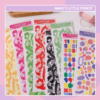 Sticker MIAO'S LITTLE FOREST hình dán confetti dây ruy băng cute trang trí sổ tay polcos bullet journal MST332
