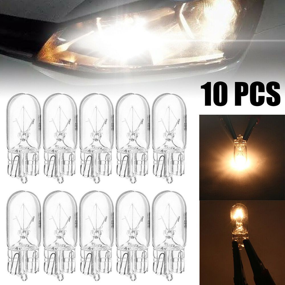 Set 10 đèn halogen 5W ánh sáng trắng ấm 12V T10 W5W 194 168