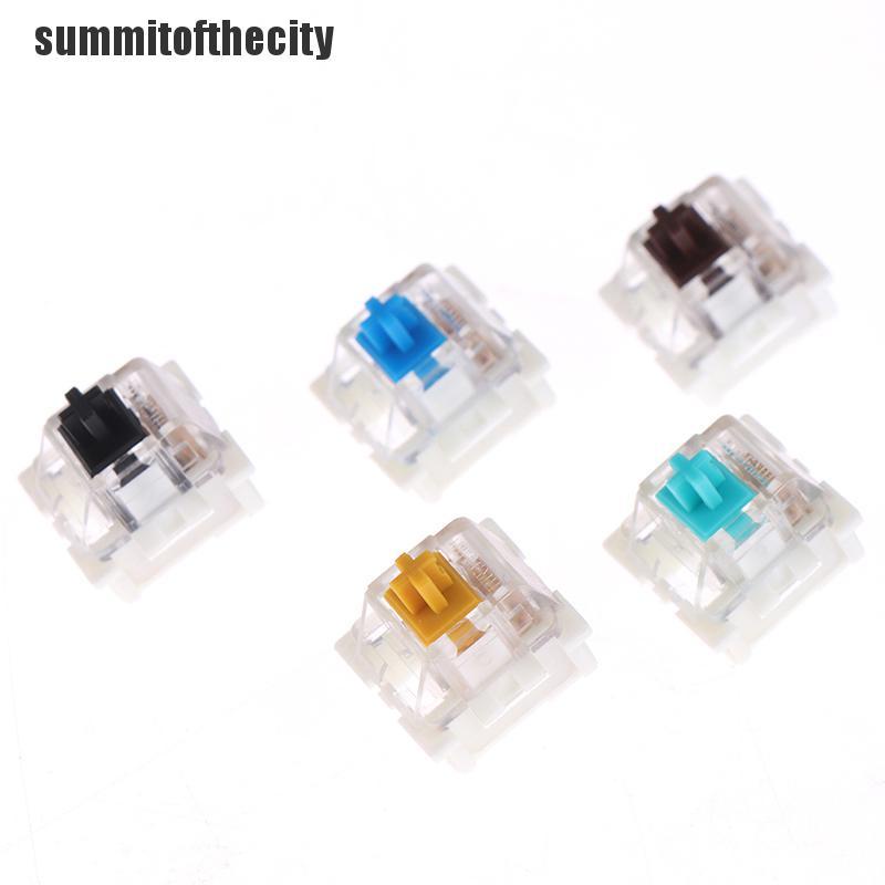 Set 10 Công Tắc Bàn Phím Cơ 3 Chấu Màu Đen / Xanh / Nâu